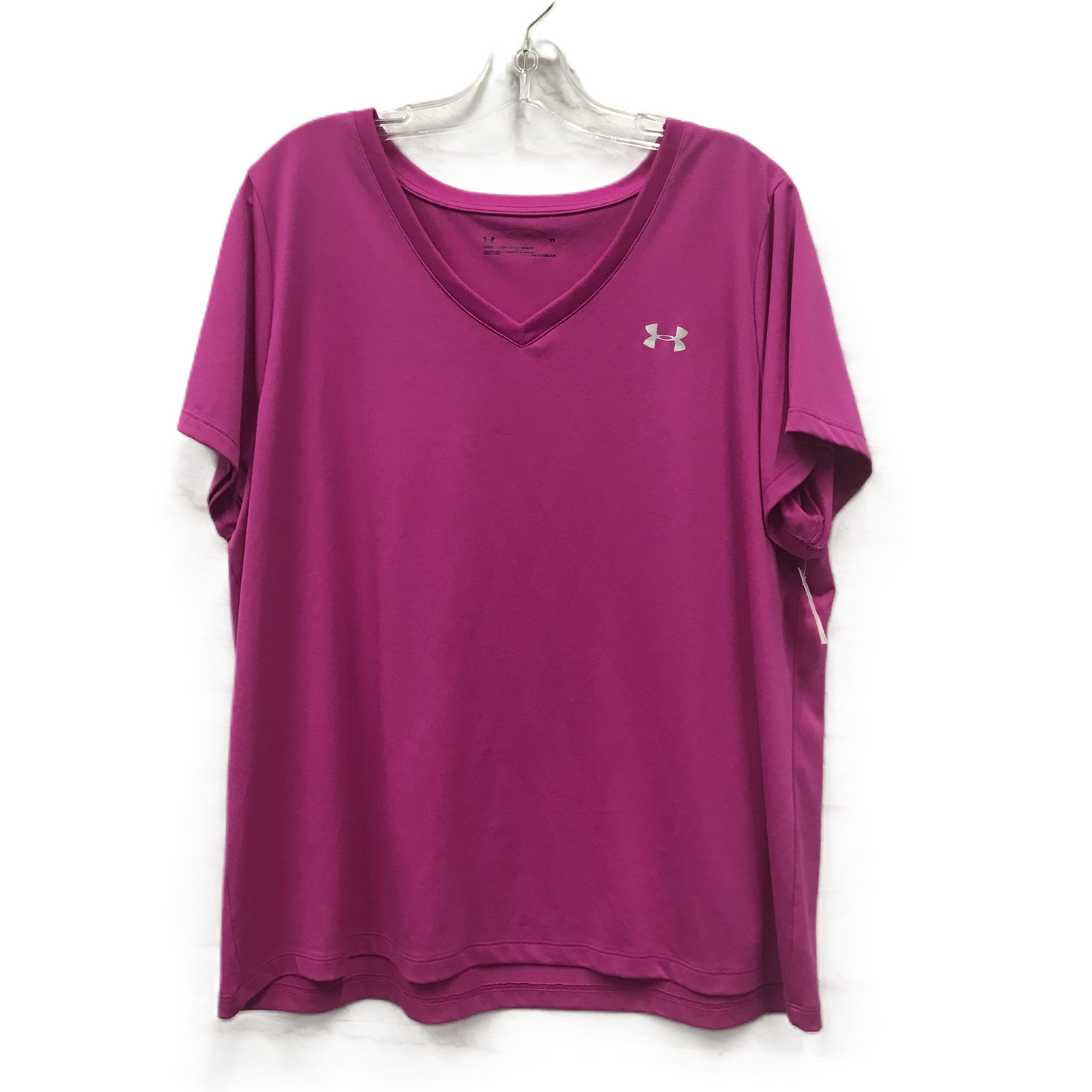 Pink Athletic Top Short Sleeve By Under Armour, Size: 1x