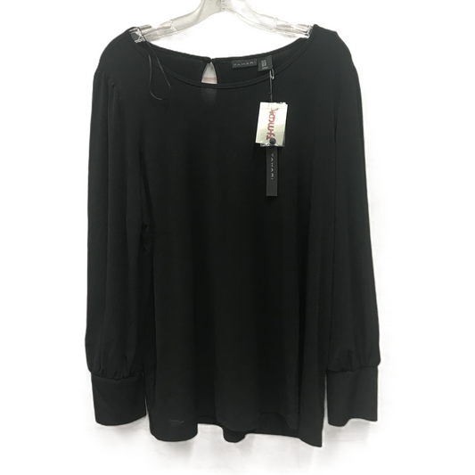 Black Top Long Sleeve By Tahari By Arthur Levine, Size: 1x