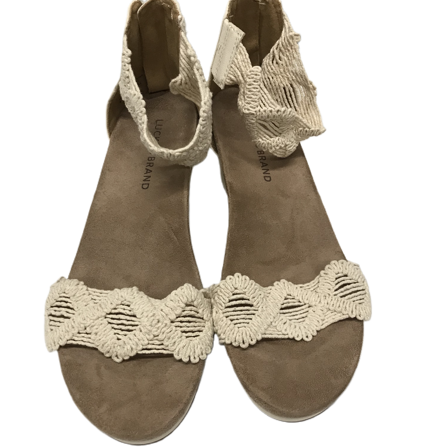 Tan Sandals Flats By Lucky Brand, Size: 7.5