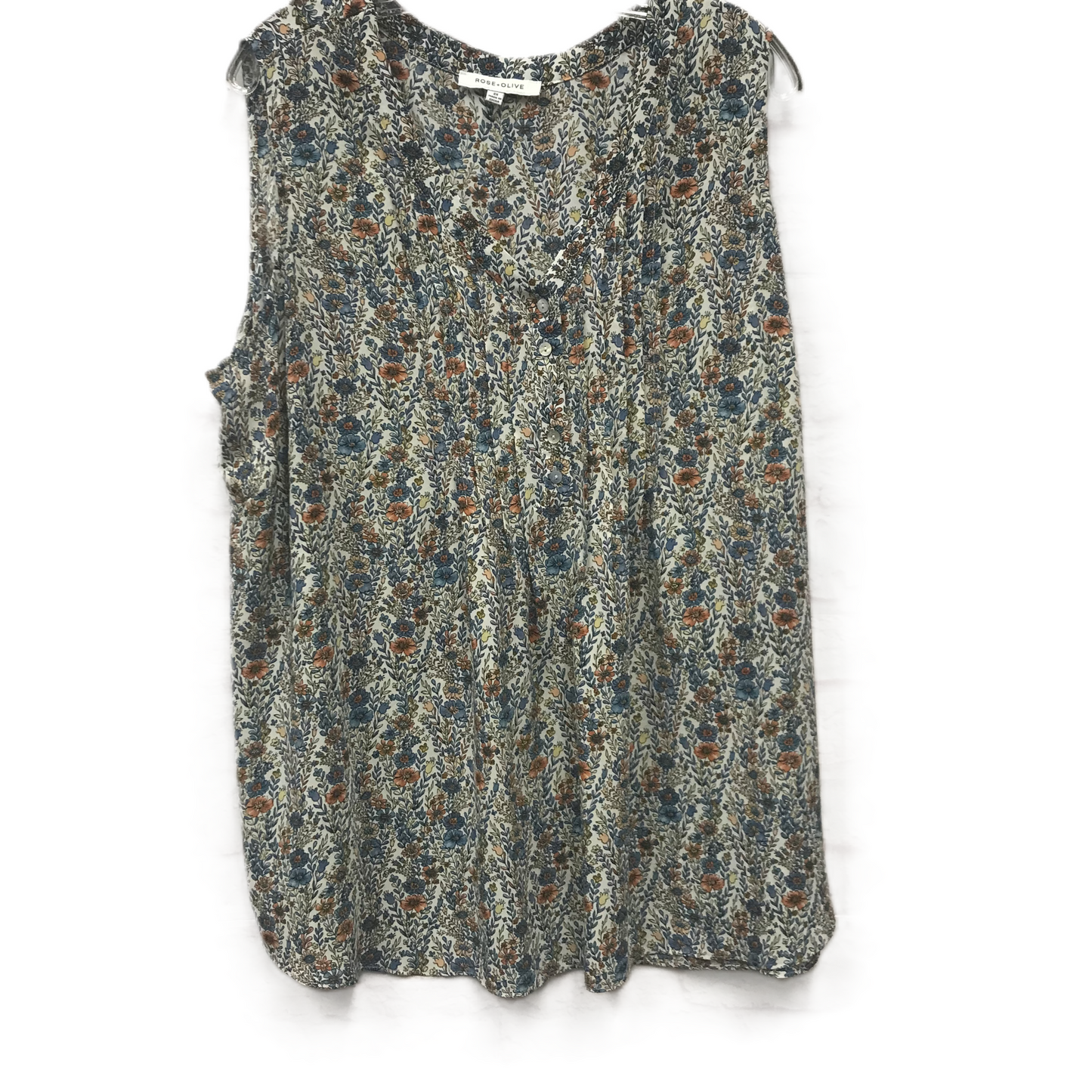 Floral Print Top Sleeveless By Rose And Olive, Size: 2x