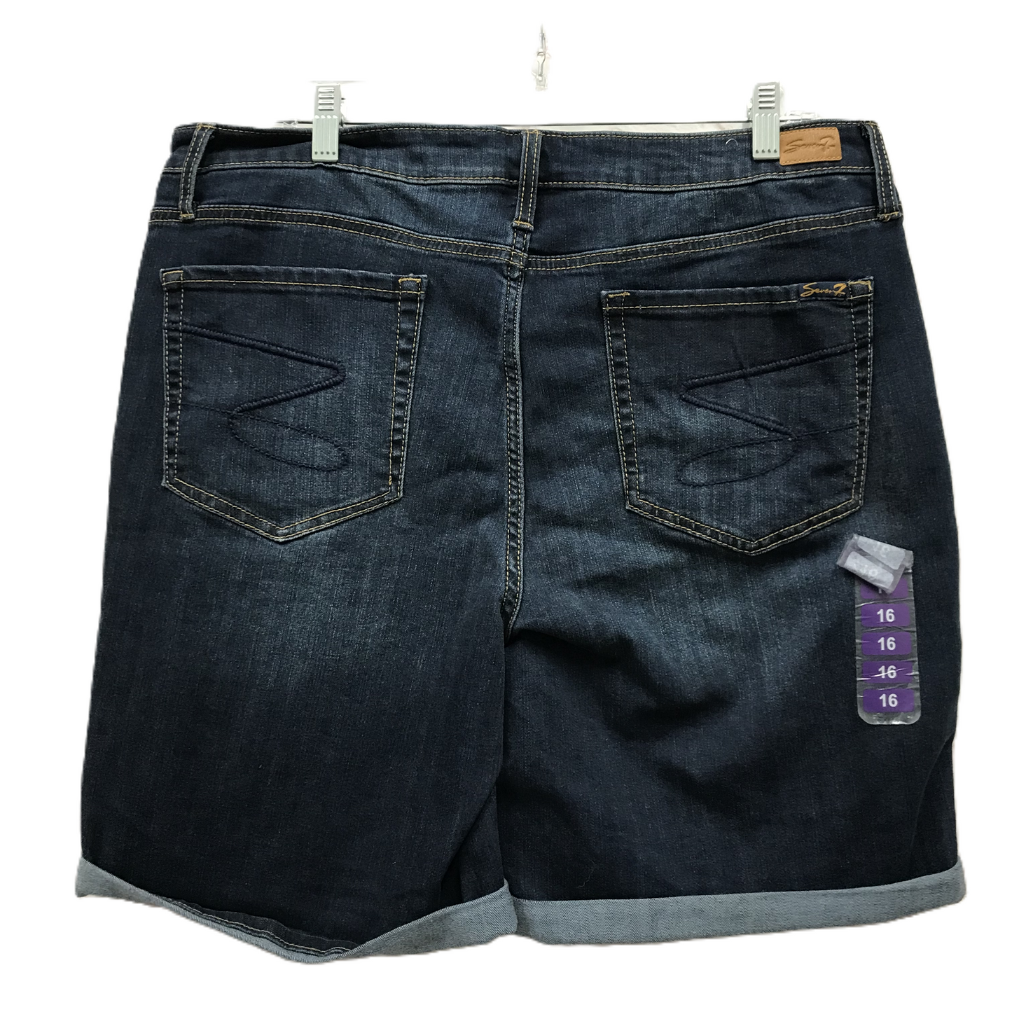 Blue Denim Shorts By Seven 7, Size: 16