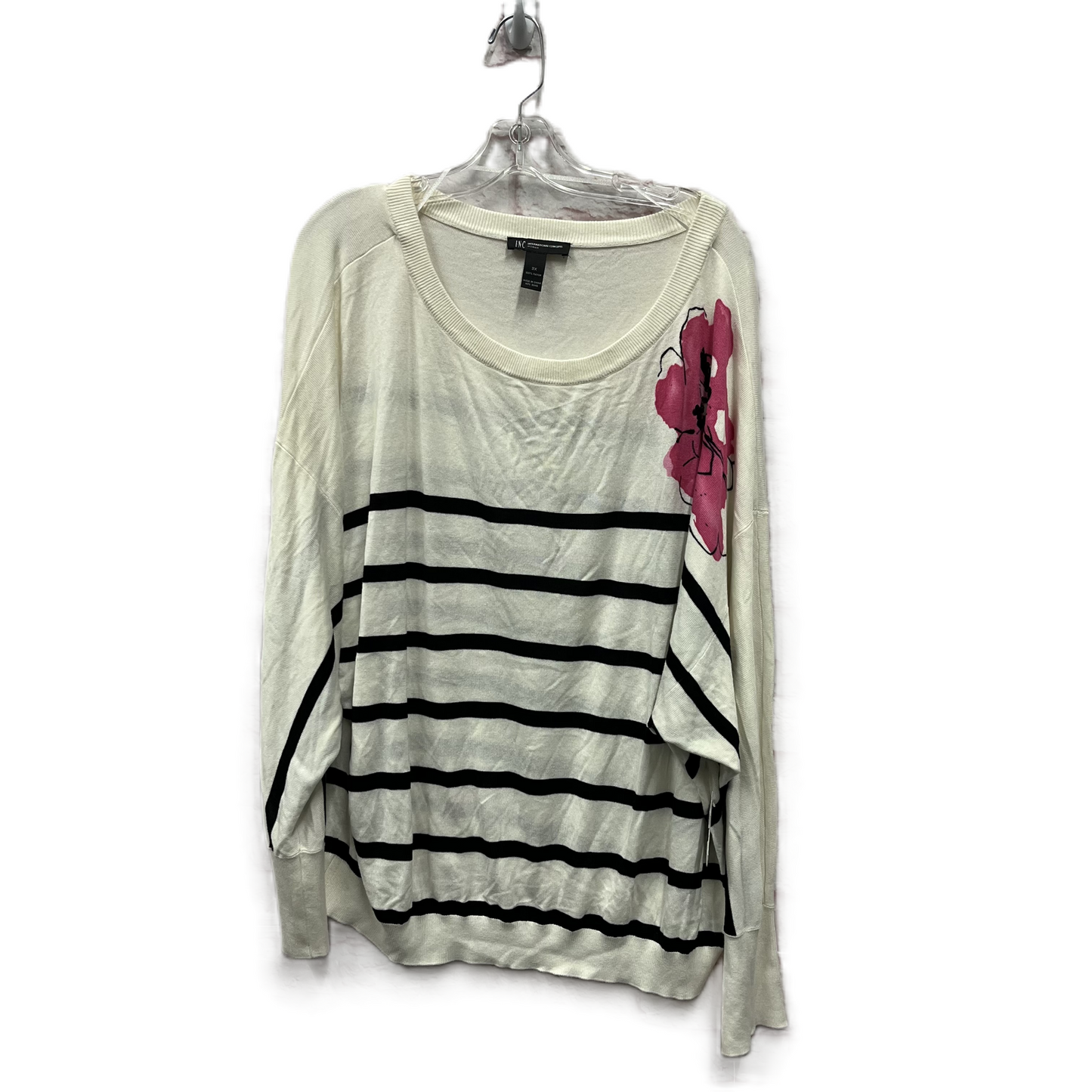 Top Long Sleeve By Inc In White, Size: 3x