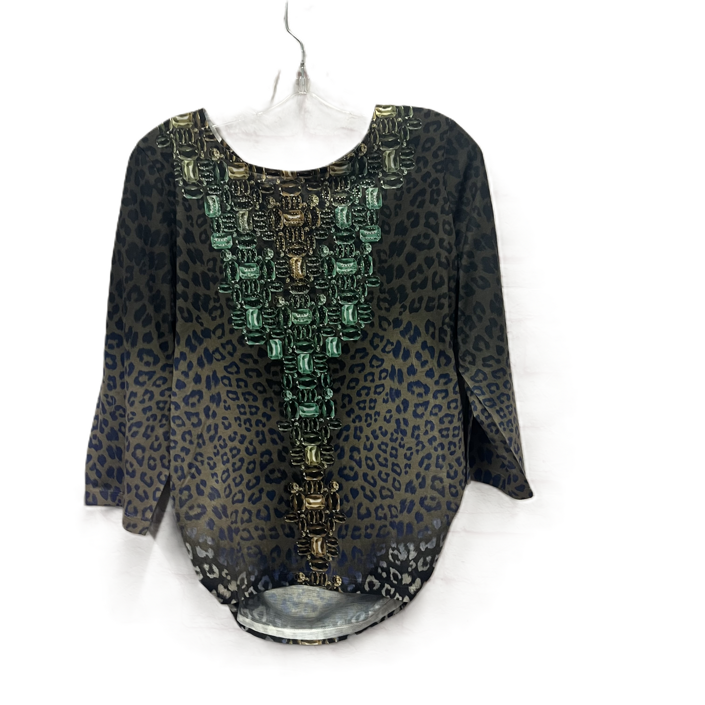 Top Long Sleeve By Chicos In Green, Size: L