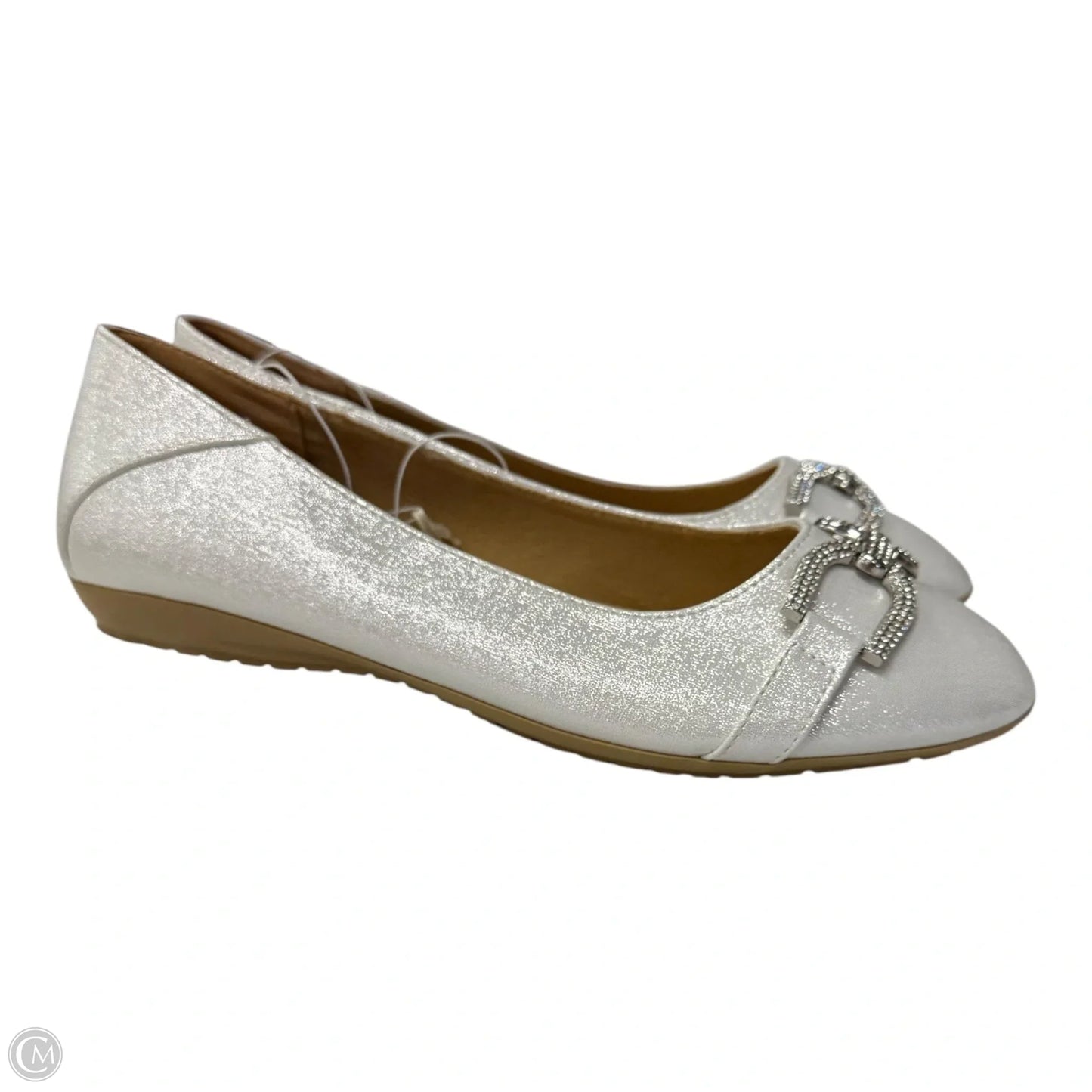 Shoes Flats By London Fog In Silver, Size: 9.5