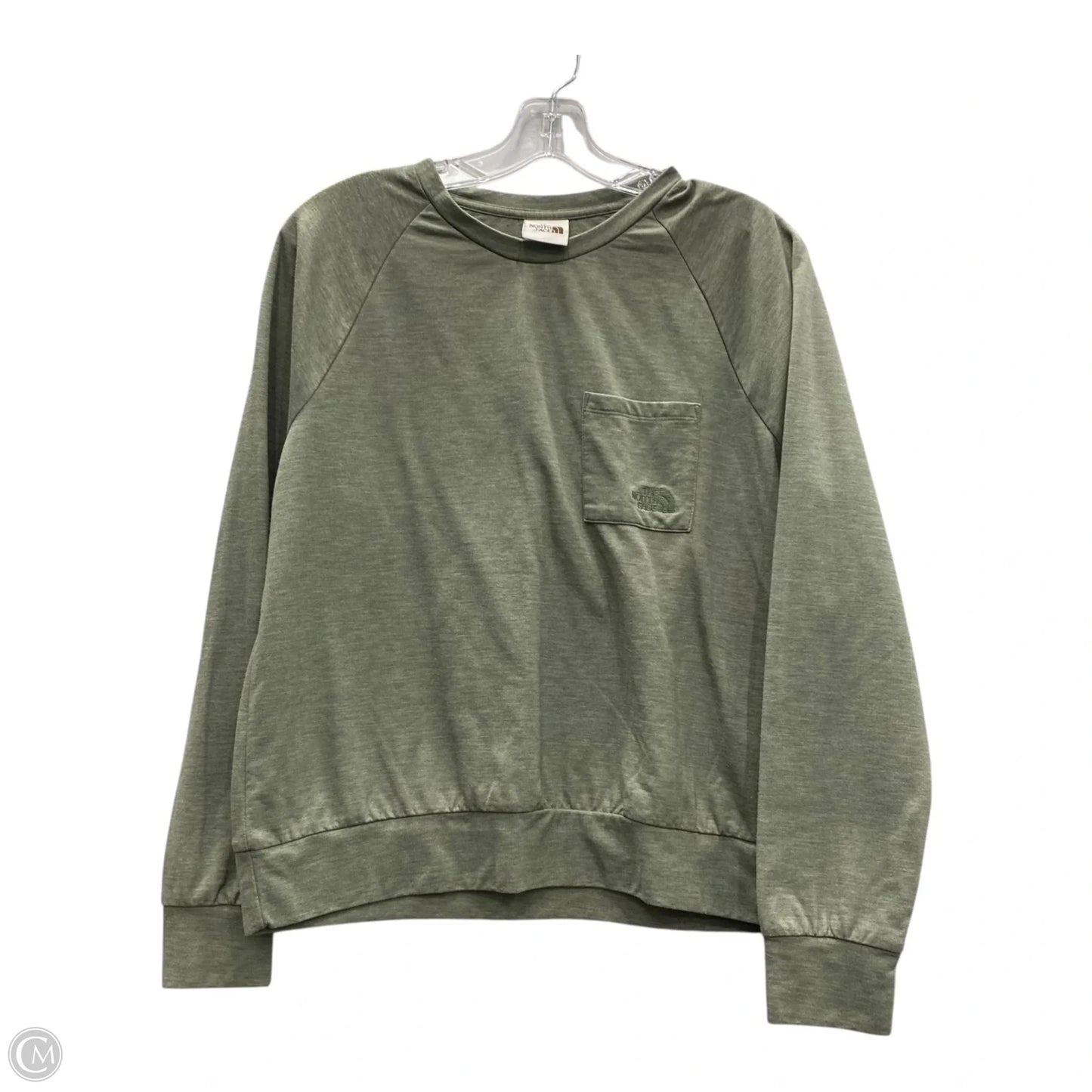 Athletic Top Long Sleeve Crewneck By The North Face In Green, Size: L