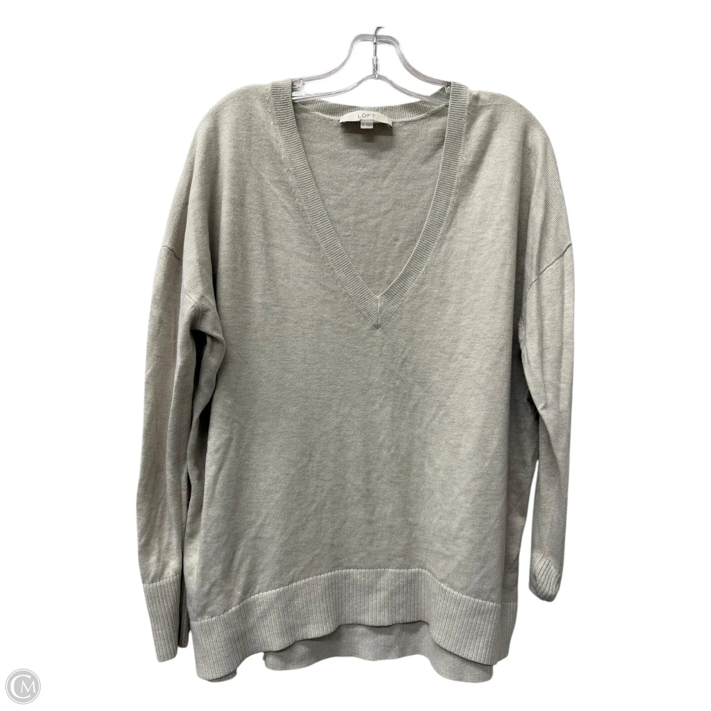 Top Long Sleeve By Loft In Grey, Size: M
