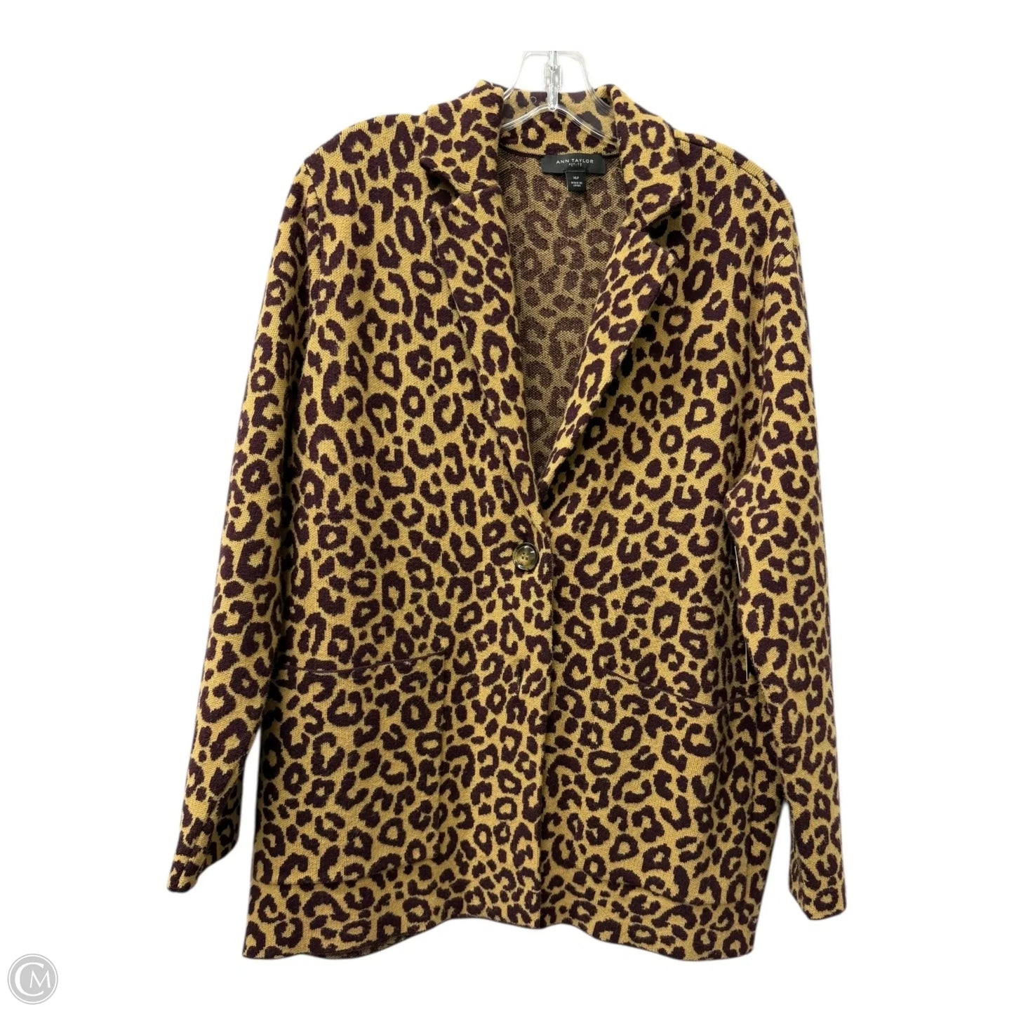 Blazer By Ann Taylor In Animal Print, Size: Xlp