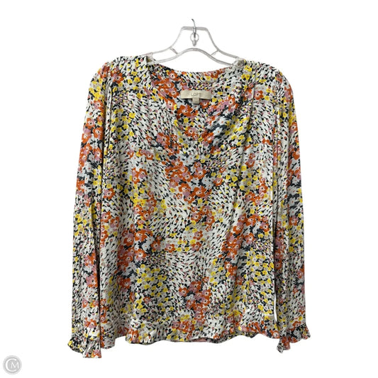 Top Long Sleeve By Loft In Grey, Size: S