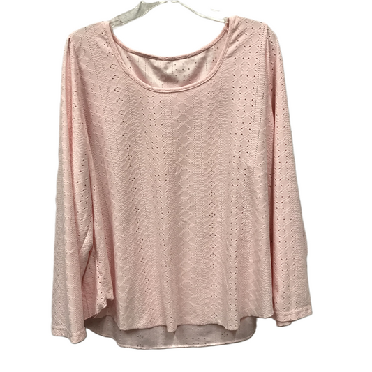 Top Long Sleeve By Shein In Pink, Size: 3x