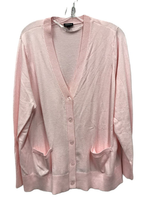 Sweater Cardigan By Torrid In Pink, Size: 2x