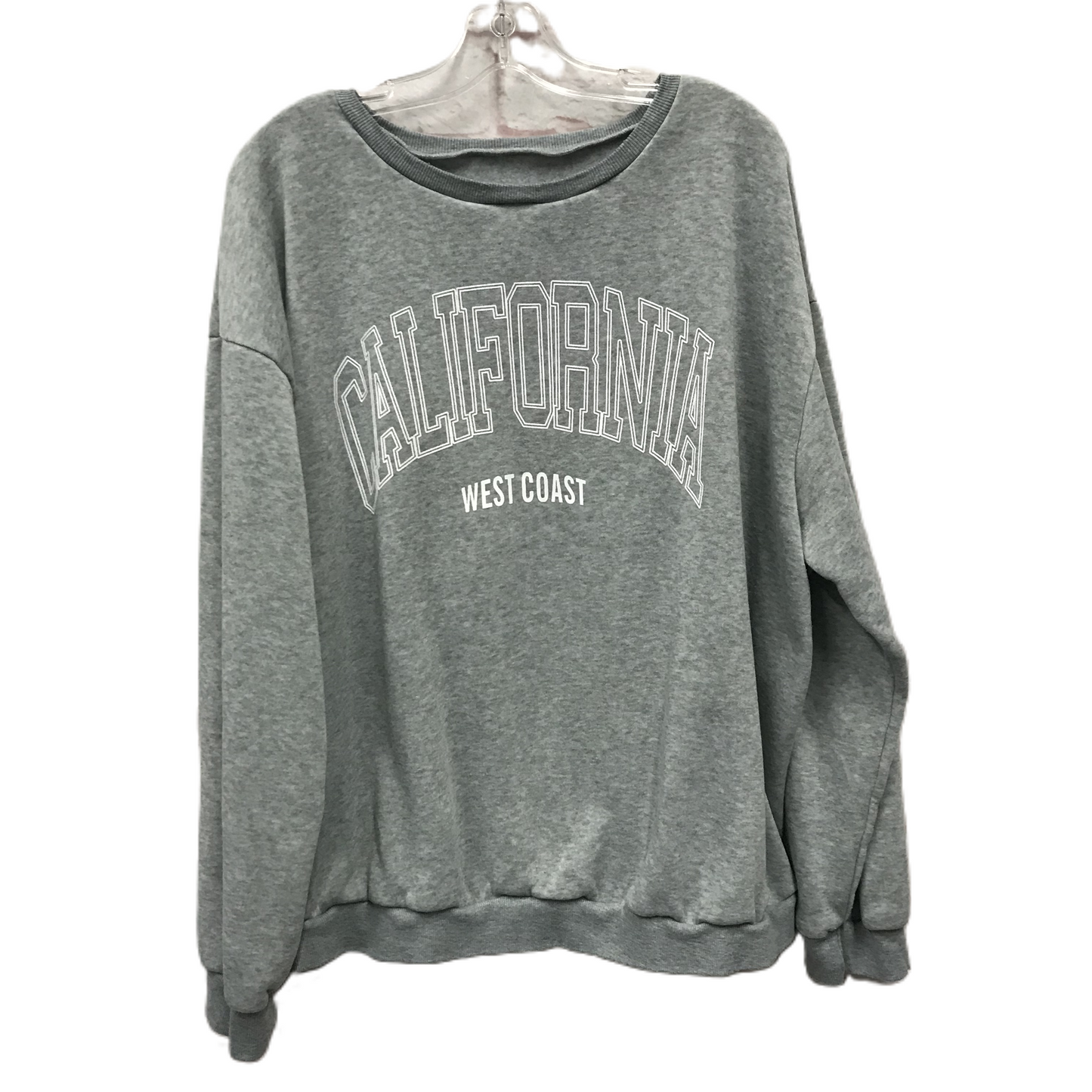 Athletic Sweatshirt Collar By Shein In Grey, Size: 3x