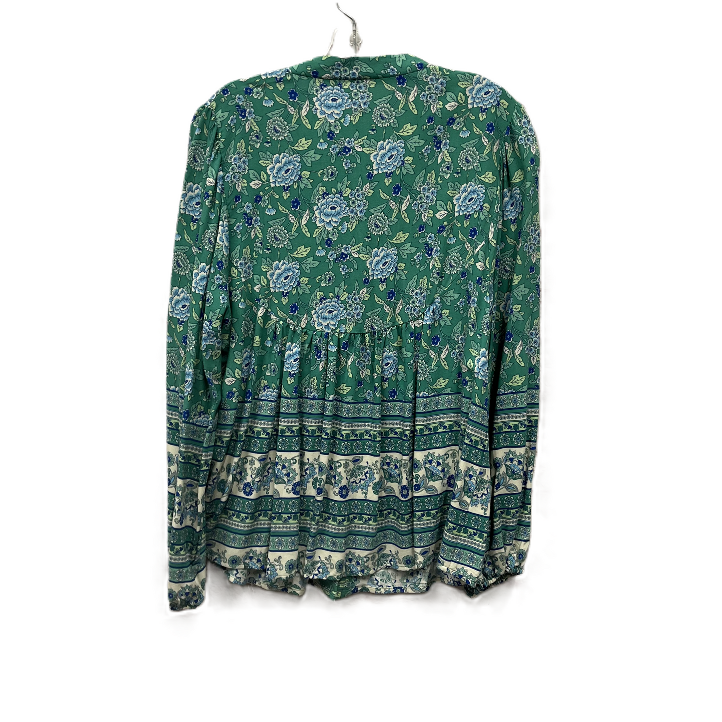 Top Long Sleeve By Cme In Green, Size: L