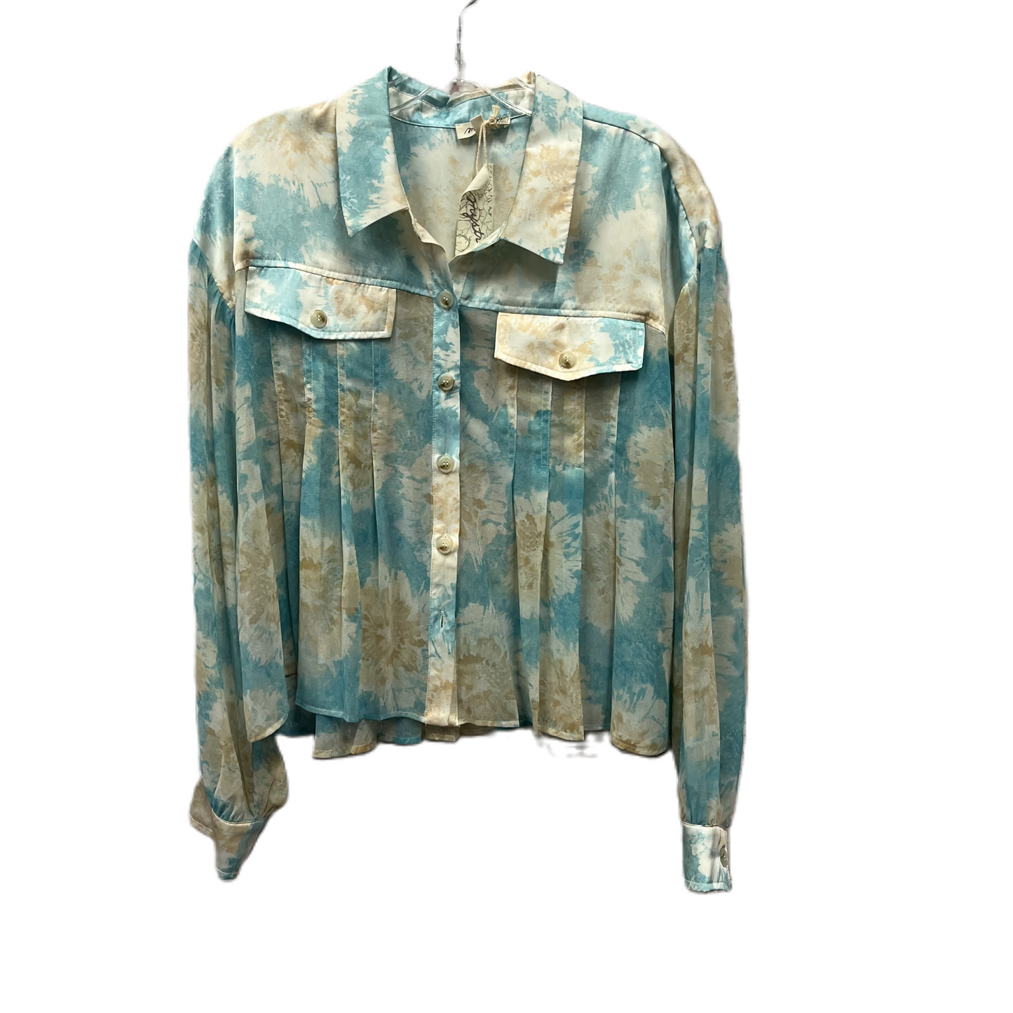 Top Long Sleeve By Mystree In Teal, Size: L