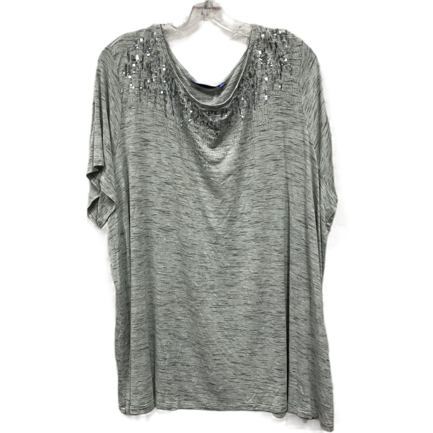 Top Short Sleeve By Apt 9 In Grey, Size: 3x