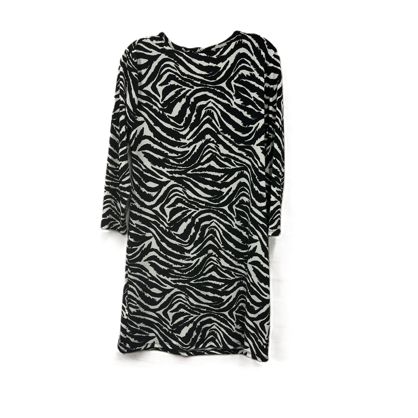 Dress Casual Midi By Michael By Michael Kors In Black & White, Size: L