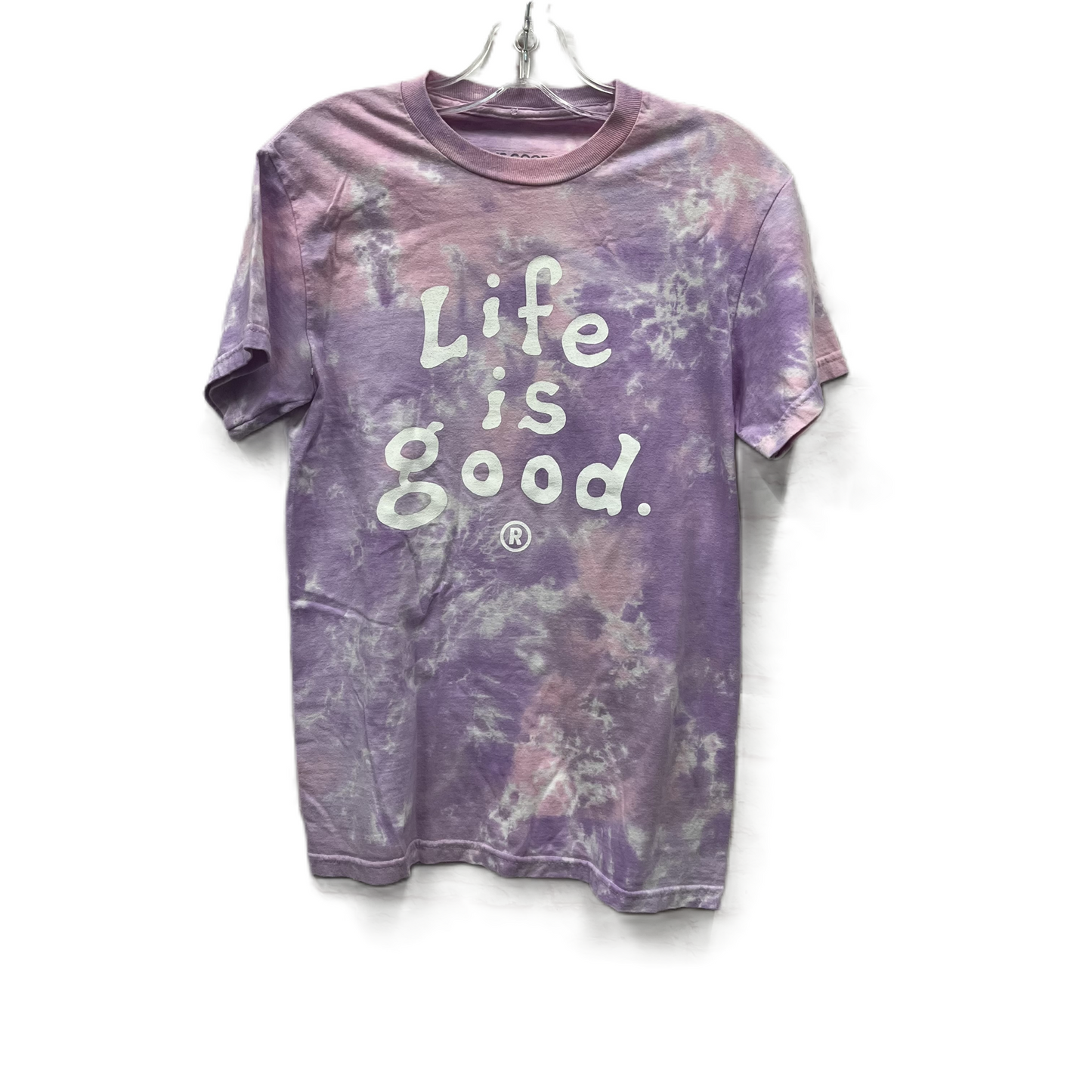 Athletic Top Short Sleeve By Life Is Good In Purple, Size: S