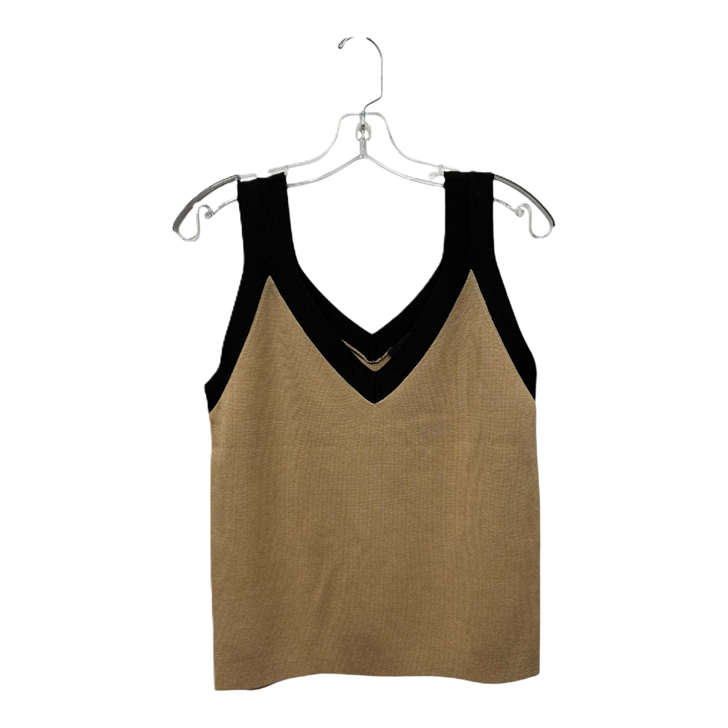 Top Sleeveless By Ann Taylor In Black & Tan, Size: M