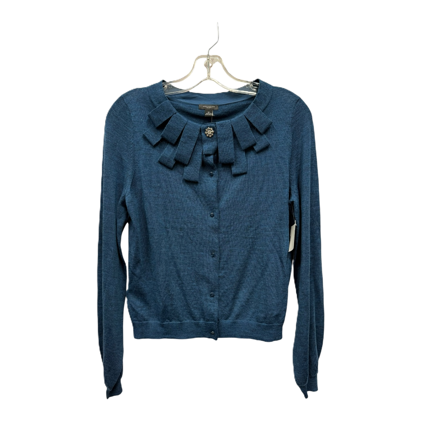 Sweater Cardigan By Ann Taylor In Blue, Size: M