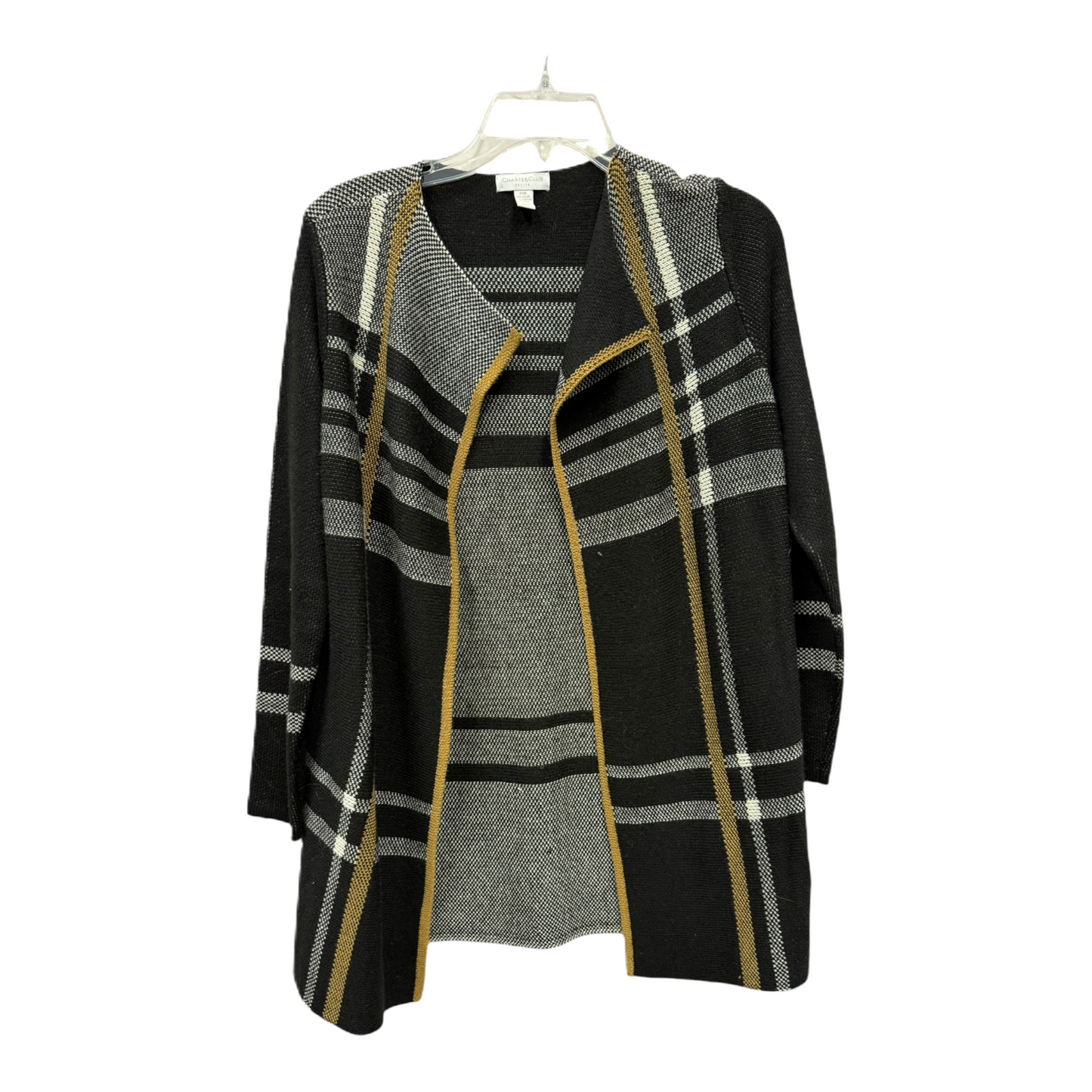 Sweater Cardigan By Charter Club In Black, Size: Mp