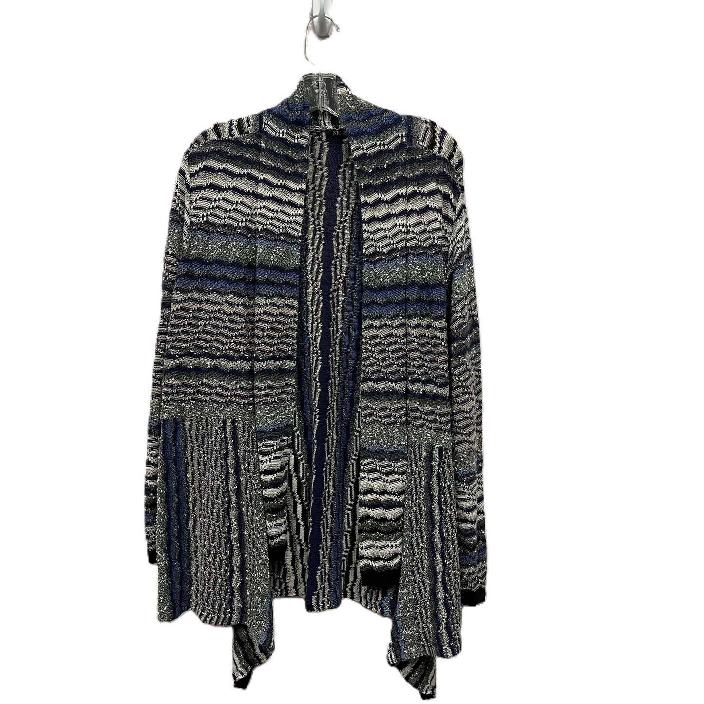 Sweater Cardigan By Nic + Zoe In Blue, Size: 1x