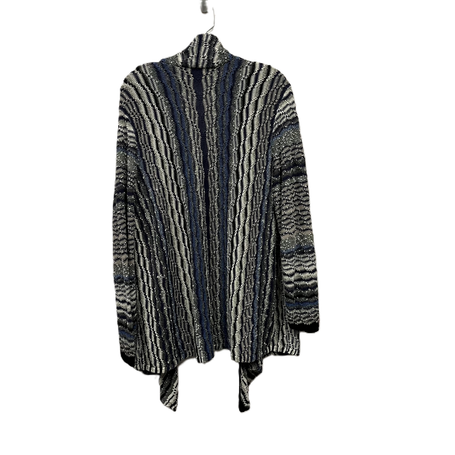 Sweater Cardigan By Nic + Zoe In Blue, Size: 1x