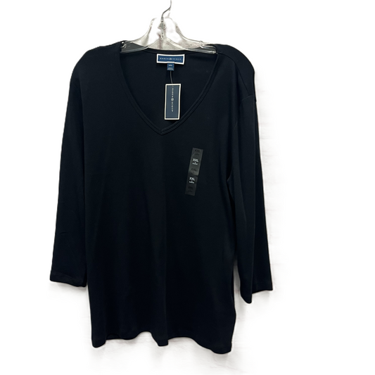 Top Long Sleeve By Karen Scott In Black, Size: 1x