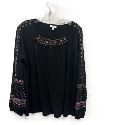 Top Long Sleeve By J. Jill In Black, Size: M