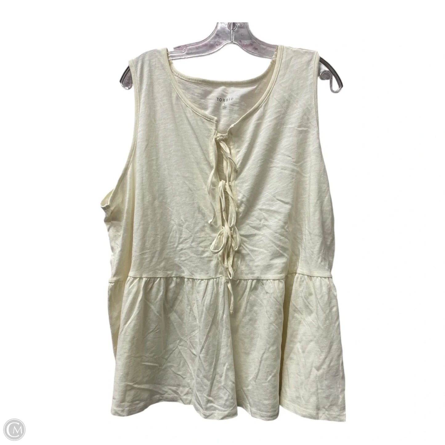 Top Sleeveless By Torrid In Cream, Size: 2x