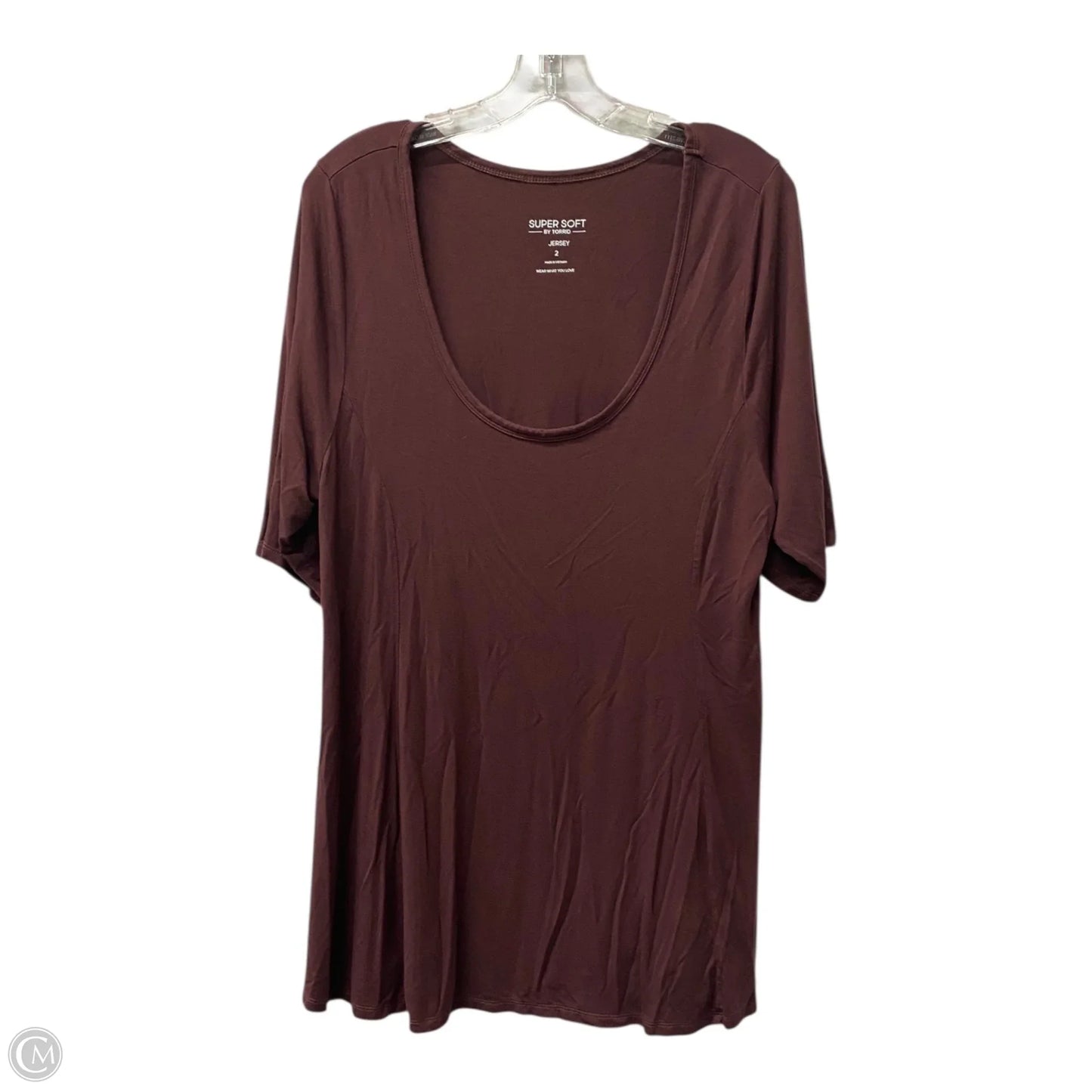 Top Short Sleeve By Torrid In Maroon, Size: 2x