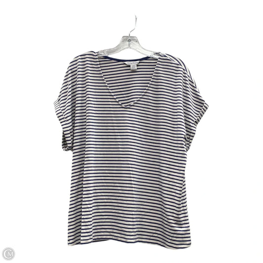 Top Short Sleeve By Tommy Bahama In Blue & Cream, Size: L