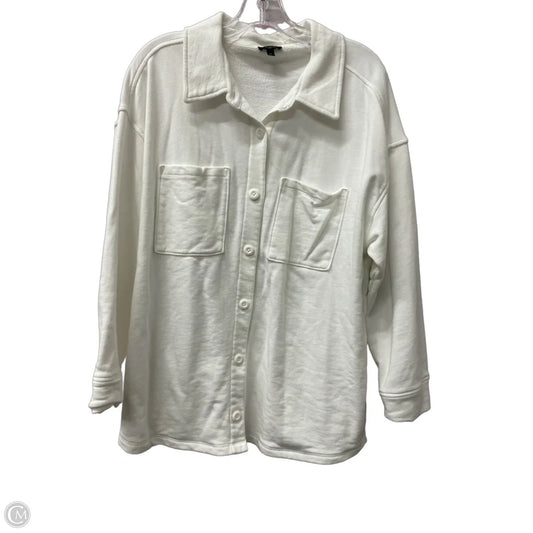 Jacket Shirt By Talbots In White, Size: 1x