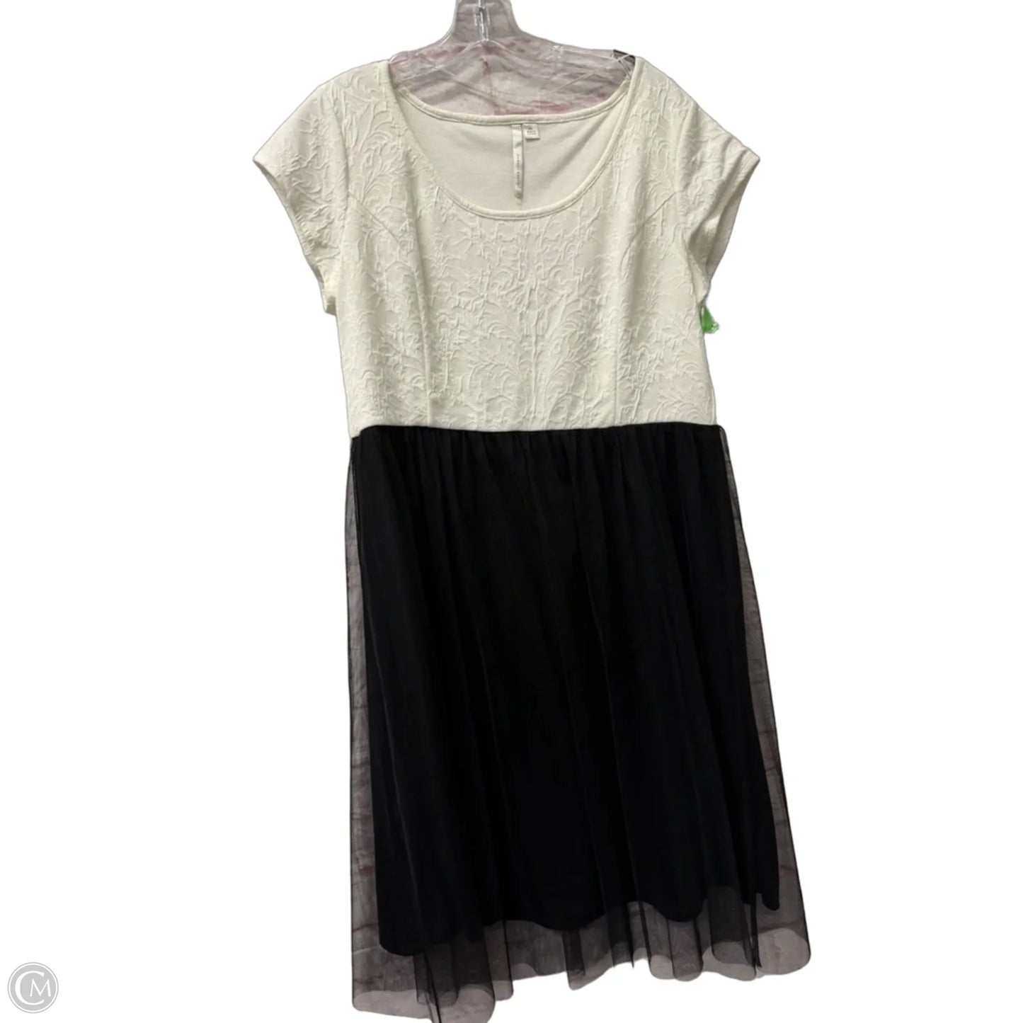 Dress Casual Midi By Lc Lauren Conrad In Black & Cream, Size: Xl