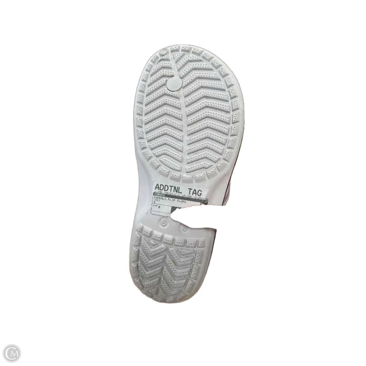 Sandals Flip Flops By Crocs In Grey, Size: 8