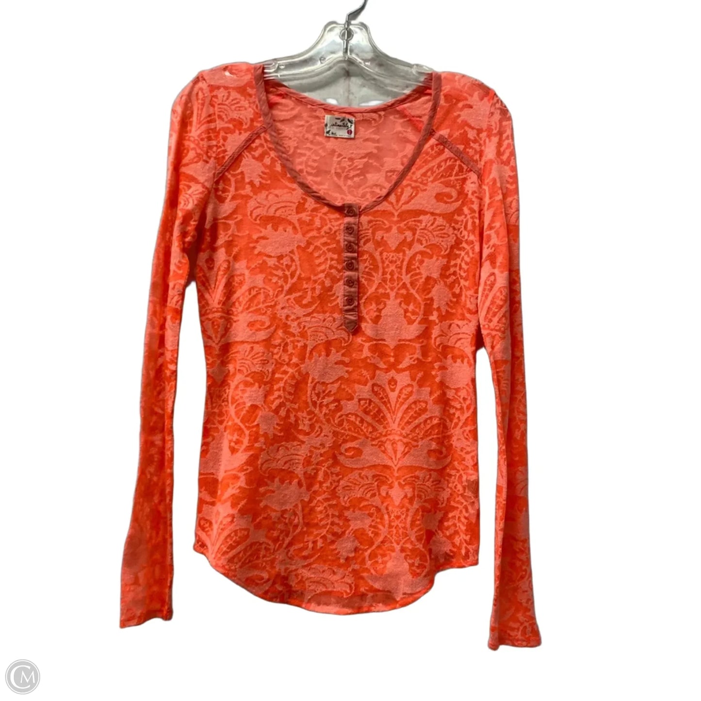 Top Long Sleeve By Free People In Orange, Size: M