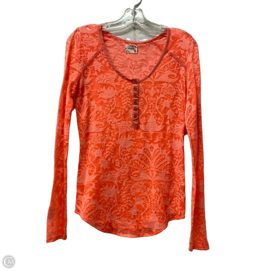Top Long Sleeve By Free People In Orange, Size: M