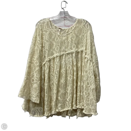 Top 3/4 Sleeve By Free People In Cream, Size: Xs