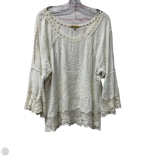 Top Long Sleeve By Democracy In Cream, Size: L