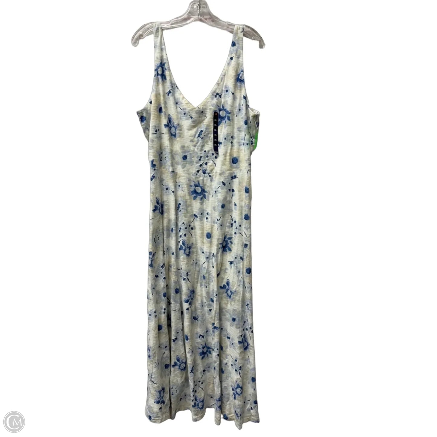 Dress Casual Maxi By Chaps In Blue & Cream, Size: Xl