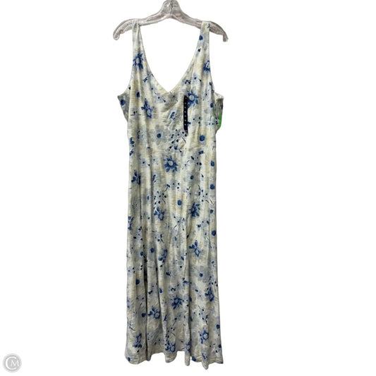 Dress Casual Maxi By Chaps In Blue & Cream, Size: Xl
