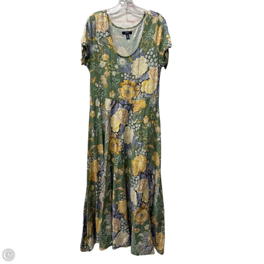 Dress Casual Maxi By Chaps In Green & Orange, Size: Xl