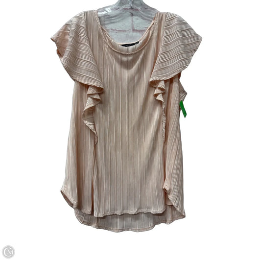 Top Short Sleeve By Apt 9 In Peach, Size: 2x