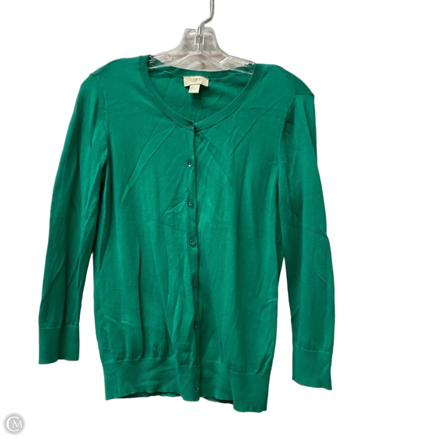 Sweater Cardigan By Loft In Green, Size: S