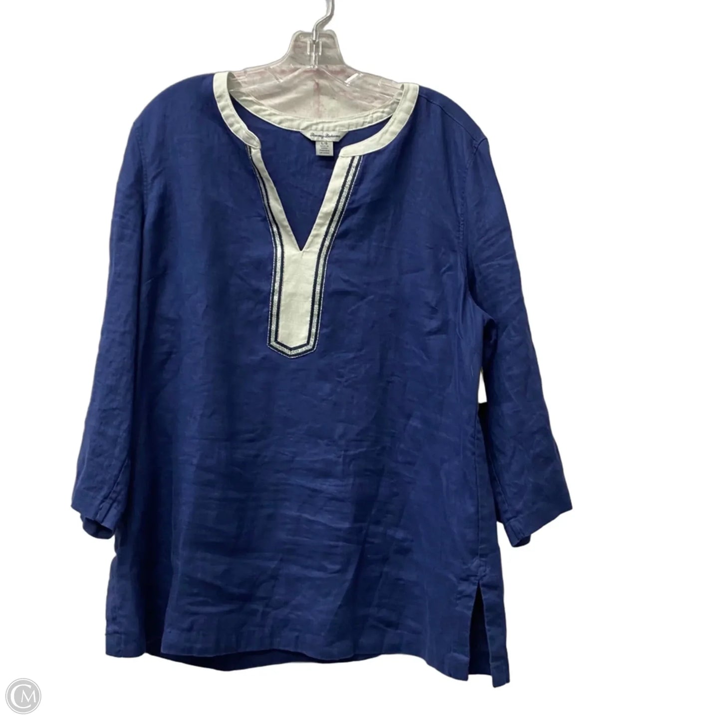 Top 3/4 Sleeve By Tommy Bahama In Navy, Size: L