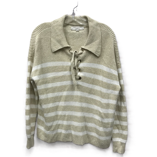 Cream & Tan Sweater By Loft, Size: M