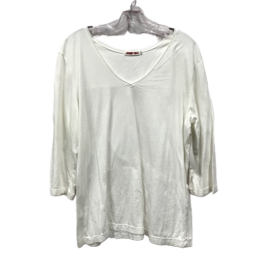 White Top Long Sleeve By Johnny Was, Size: 1x
