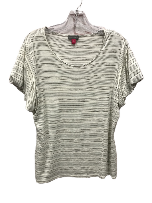 Grey & White Top Short Sleeve By Vince Camuto, Size: Xl