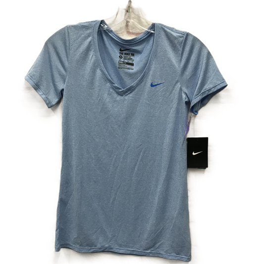 Blue & White Athletic Top Short Sleeve By Nike Apparel, Size: Xs