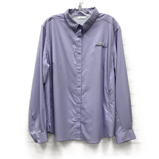 Purple Athletic Top Long Sleeve Collar By Columbia, Size: 2x