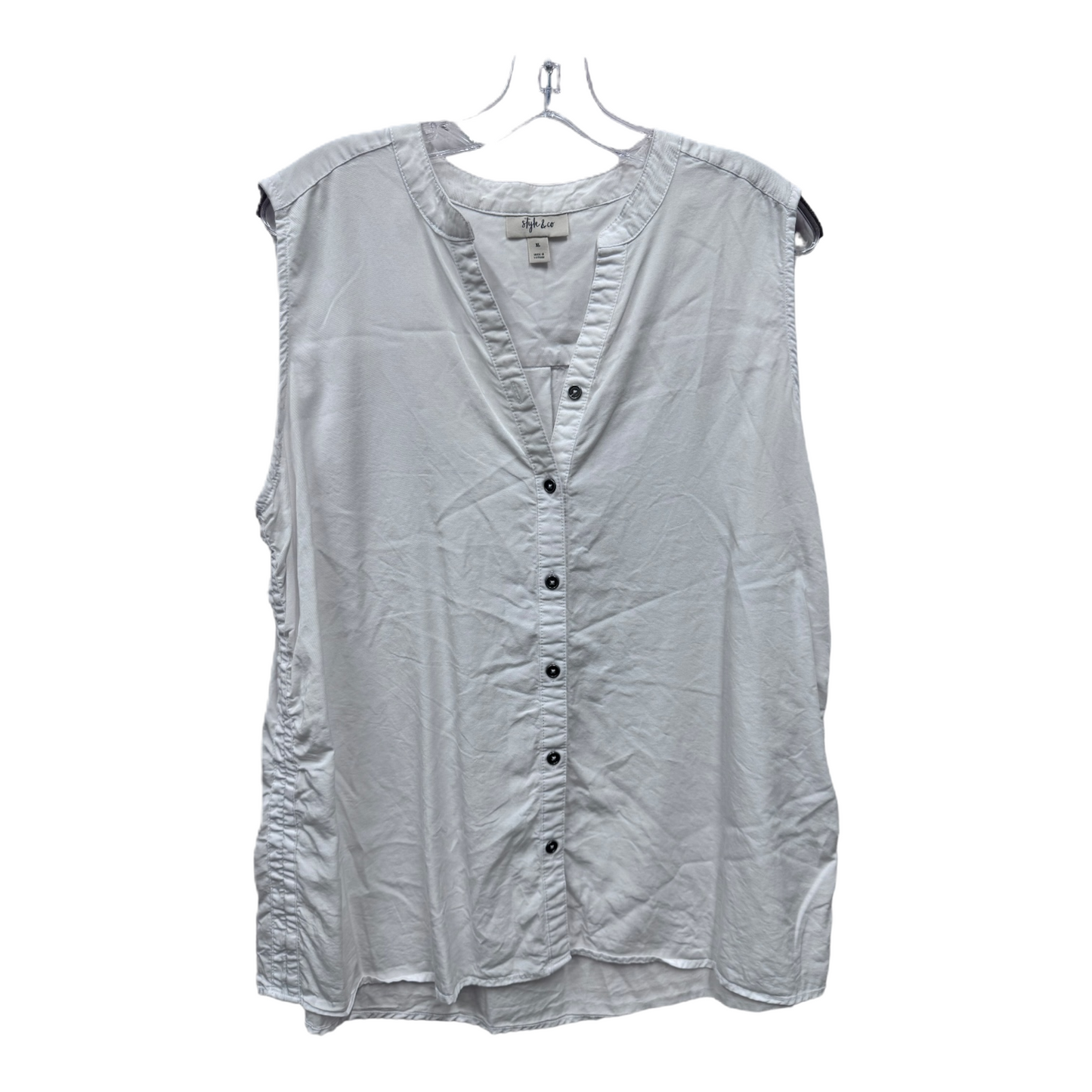 White Top Sleeveless By Style And Company, Size: Xl