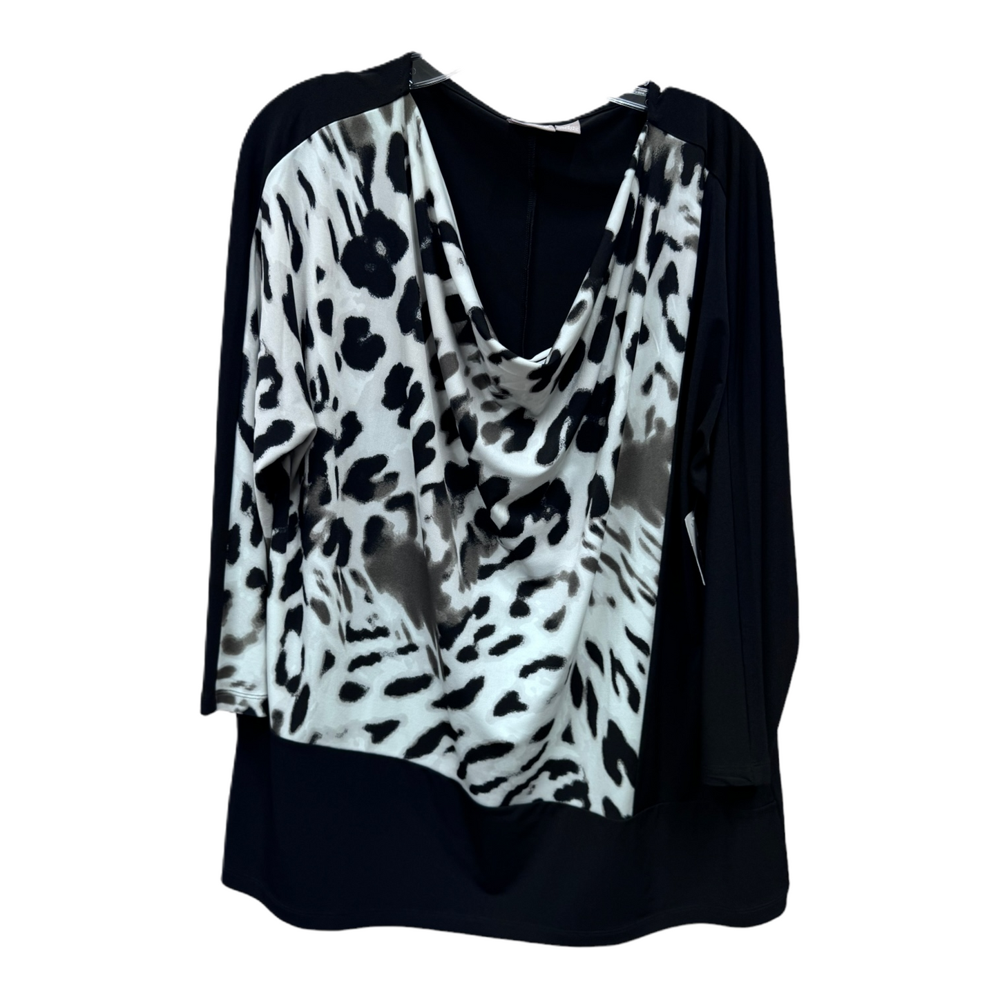 Black & White Top Long Sleeve By Chicos, Size: Xl